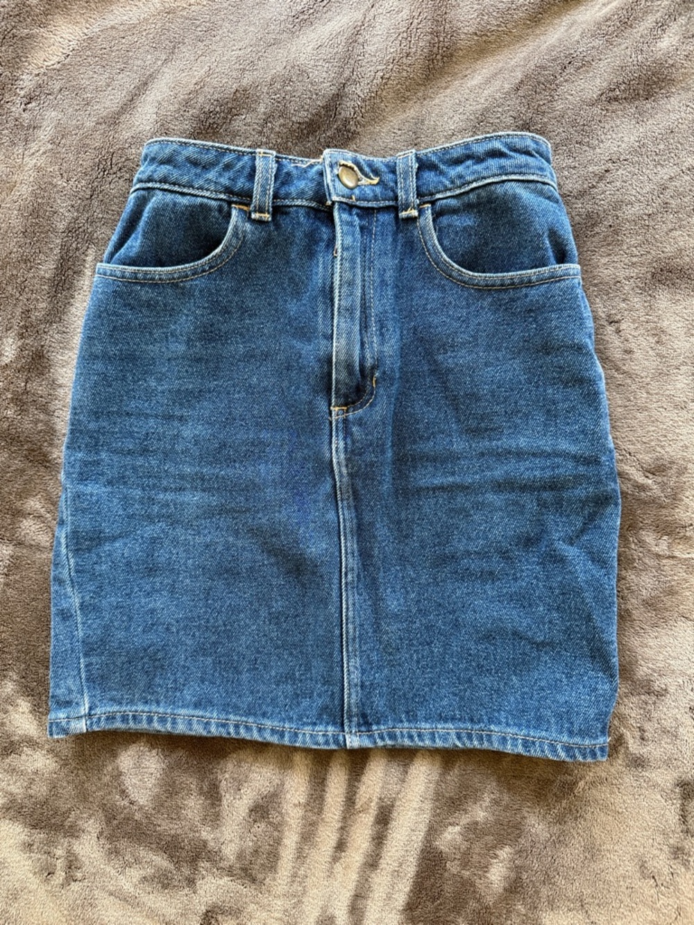 American Apparel Blue Denim Waistband Skirt